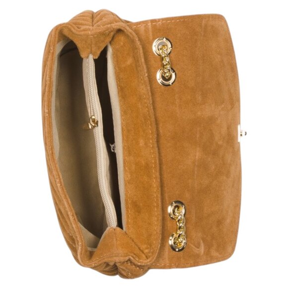 PERSAMAN NEW YORK Made In Italy Suede Quilted Shoulder Bag - Picture 2 of 3